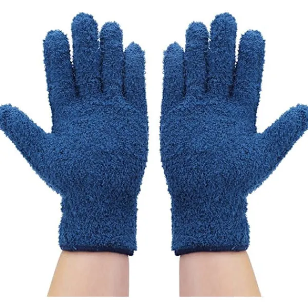 Dammsugare & Tillbehör-Prestanda Dammtorkarhandskar (Marinblå Par), Rengöringshandskar i Korallfleece, Fångar Damm, Pollen, Djurhår och Päls, Perfekt för Trä- och Läderytor, Washa | Fyndiq