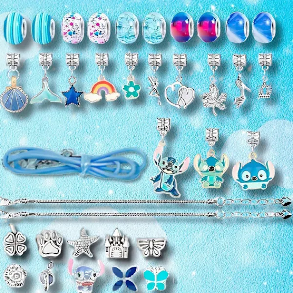 Ångtvättar-Pärlset för att göra armband Berlocker Pärla Lilo Stich