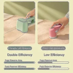 Ångtvättar-Professionell Elektrisk Noppborttagare Dubbelhuvud Tygrakapparat 3 Hastigheter Uppladdningsbar Tröjrakapparat För Kläder Möbler Guanguan