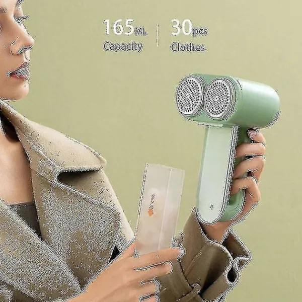 GIFT OF G Ångtvättar-Professionell Elektrisk Noppborttagare Dubbelhuvud Tygrakapparat 3 Hastigheter Uppladdningsbar Tröja Fuzz Rakapparat För Kläder Möbler Guanguan