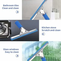 Galaxy Fönsterrengöring-Professionell fönsterraka, fönsterskrapa, duschskrapa i silikon, golvskrapa med handtag, gummiskrapa, fönsterskrapa med blad 35 cm