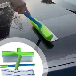 Fönsterrengöring-Professionell Vindrute Rengöringsverktyg Set med Silikon Skrapa & Skrubber[JUN]