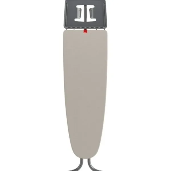 RAYEN Strykjärn-6141.01 Premium Strykbräda med Stöd för Strykjärn och Klädhängare, Metall, Gråbeige, 120,5 x 41 cm