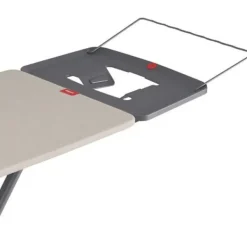 RAYEN Strykjärn-6141.01 Premium Strykbräda med Stöd för Strykjärn och Klädhängare, Metall, Gråbeige, 120,5 x 41 cm