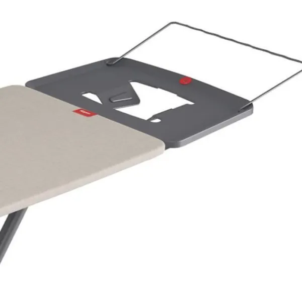RAYEN Strykjärn-6141.01 Premium Strykbräda med Stöd för Strykjärn och Klädhängare, Metall, Gråbeige, 120,5 x 41 cm