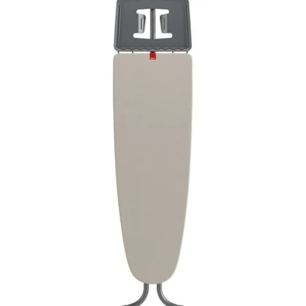 RAYEN Strykjärn-6141.01 Premium Strykbräda med Stöd för Strykjärn och Klädhängare, Metall, Gråbeige, 120,5 x 41 cm