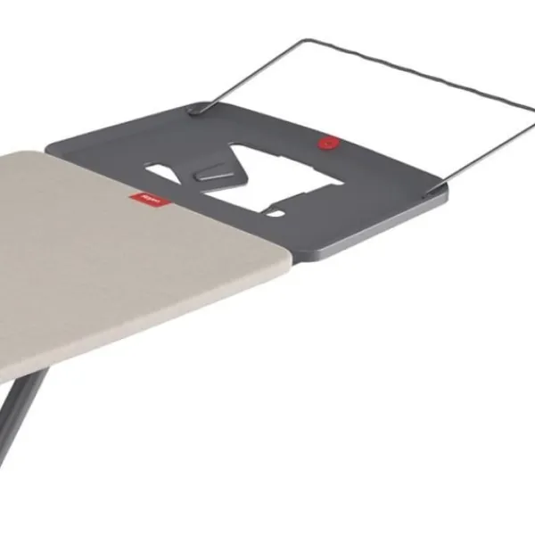 RAYEN Strykjärn-6141.01 Premium Strykbräda med Stöd för Strykjärn och Klädhängare, Metall, Gråbeige, 120,5 x 41 cm