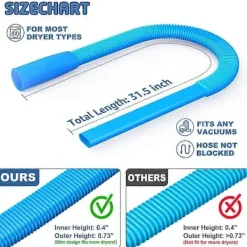 Torktumlare-Rengöringskit för torktumlare, dammsugarfäste för torktumlarludd