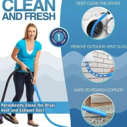 Torktumlare-Rengöringskit för torktumlare, dammsugarfäste för torktumlarludd