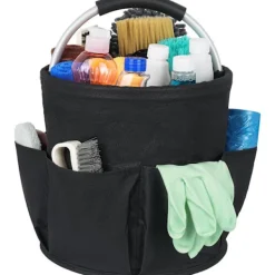 Rengöringsmedel-Rengöringskorg med handtag, rengöringsorganisatör med flera fickor, 28*28 cm, lätt att rengöra och transportera