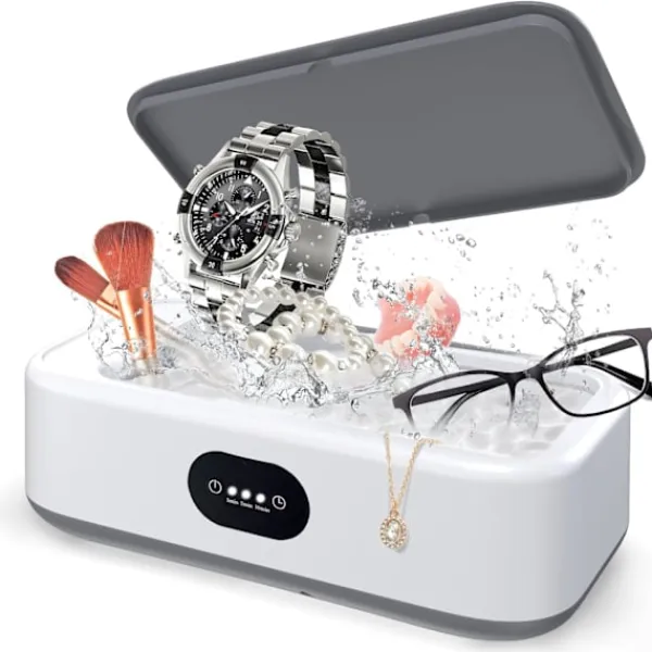 Rengöringsmedel-Rengöringsmedel, 640 ml 49000 Hz, 40 W smyckesrengörare, 3 timerinställningar, kan användas för att rengöra smycken, glasögon