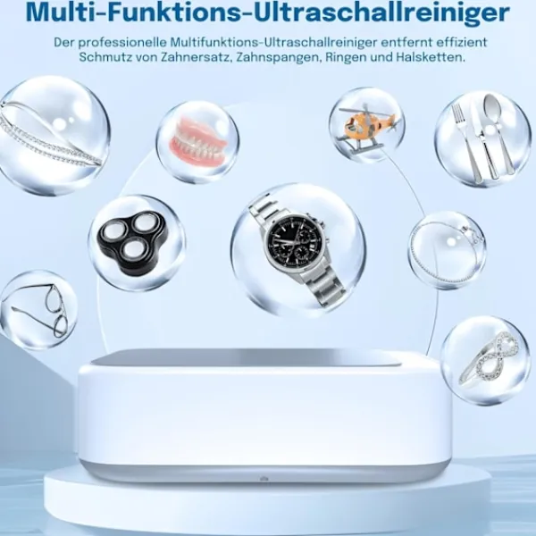 Rengöringsmedel-Rengöringsmedel, 640 ml 49000 Hz, 40 W smyckesrengörare, 3 timerinställningar, kan användas för att rengöra smycken, glasögon