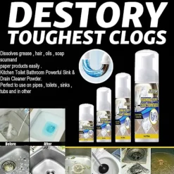 Rengöringsmedel-Rengöringsmedel för diskho och avloppsskum, rörrensare, deodorant, snabbverkande skumrengöring kompatibel med diskbänk och toalettstol 30ML