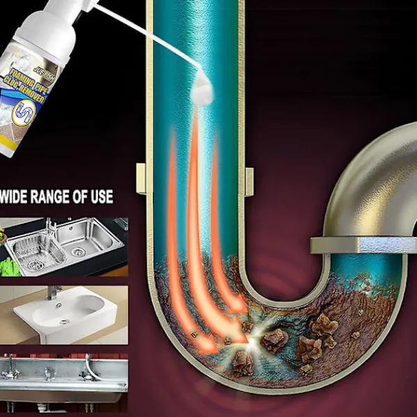 Rengöringsmedel-Rengöringsmedel för diskho och avloppsskum, rörrensare, deodorant, snabbverkande skumrengöring kompatibel med diskbänk och toalettstol 30ML