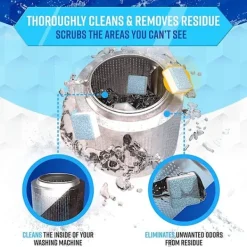 Rengöringsmedel-Rengöringsmedel för tvättmaskin, avkalkning 24-pack. Rengör insidan av trumman och tvättmaskinens tätning