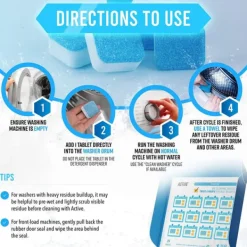 Rengöringsmedel-Rengöringsmedel och avkalkningsmedel för tvättmaskiner, 24-pack