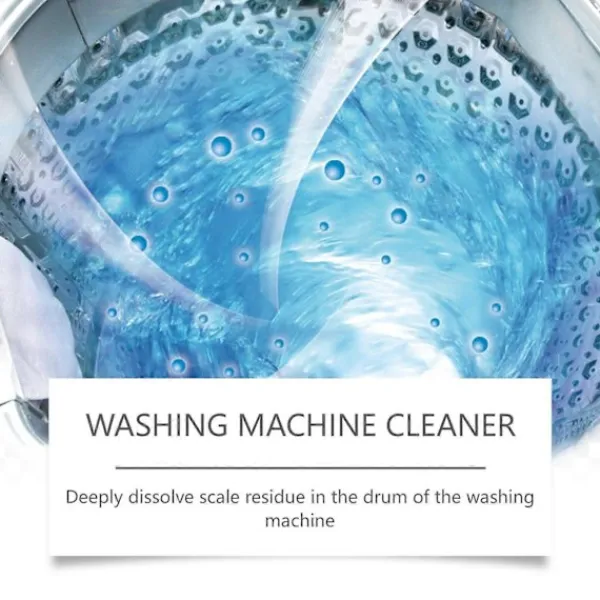 Rengöringsmedel-Rengöringspulver för tvättmaskinstrumma, rengör fläckar, avkalkar och tar bort lukt, hushållsartiklar är rena och utan rester