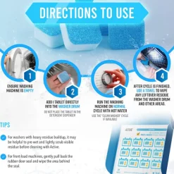 Rengöringsmedel-Rengöringstabletter för Tvättmaskin, Avkalkning 24-pack Inuti