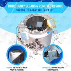 Rengöringsmedel-Rengöringstabletter för Tvättmaskin, Avkalkning 24-pack Inuti
