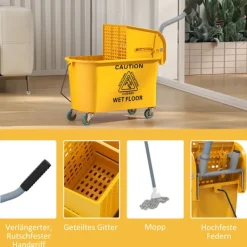 Northio Städmaskiner-Rengöringsvagn med hjul, 20L Kapacitet, Gul