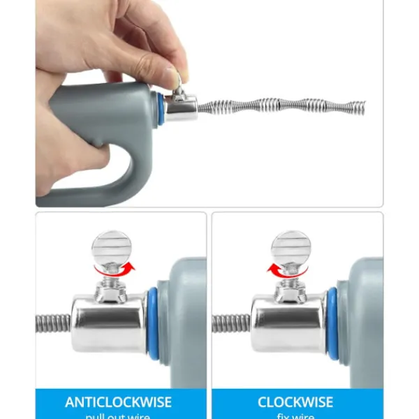 Rengöringsmedel-Rensningskabel för avlopp - 5M x 6,5mm - Flexibel avloppskabel för att rensa avloppsrör
