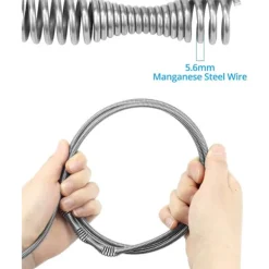 Rengöringsmedel-Rensningskabel för avlopp - 5M x 6,5mm - Flexibel avloppskabel för att rensa avloppsrör