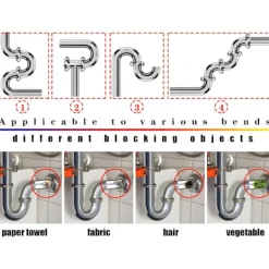 Rengöringsmedel-Rensspiral - 3 m x 6 mm - Avloppsrensare - Extra tunn - Spiral - Avloppsstopp