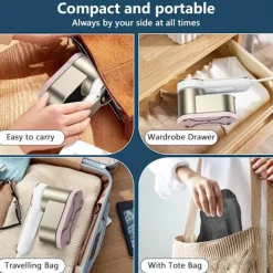 Ångtvättar-Rese Mini Steamer Portabel LED Klädångare - 6 Smarta Lägen - 9s Express Uppvärmning - 1200w Klädångare - Guld