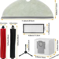 Dammsugare & Tillbehör-Reservdelar till Roborock Q5 Pro+/q8 Max+ (plus) Dammsugare - Huvudborste, Hepafilter, Moppduk, Dammsugarpåsar