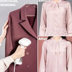 Ångtvättar-Resesånggenerator 1400W Bärbar Resekläder Strykjärn med 250ml Vattentank, Idealisk för Hem och Resor Resesånggenerator Vit