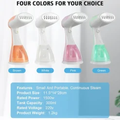 Ångtvättar-Resesteamgenerator - Rosa, 1500W Bärbar Resjärn, Utmärkt