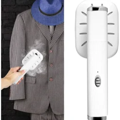 Ångtvättar-Resjärn, hopfällbart handhållet ångstrykjärn, roterbart minijärnångare, rynkborttagare, torr och våtstrykning för kläder Hemresor 21,6×7,2cm