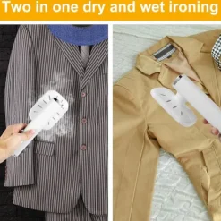 Ångtvättar-Resjärn, hopfällbart handhållet ångstrykjärn, roterbart minijärnångare, rynkborttagare, torr och våtstrykning för kläder Hemresor 21,6×7,2cm