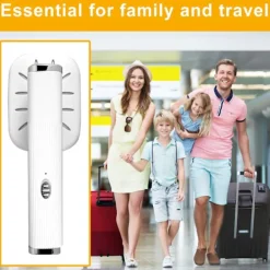 Ångtvättar-Resjärn, hopfällbart handhållet ångstrykjärn, roterbart minijärnångare, rynkborttagare, torr och våtstrykning för kläder Hemresor 21,6×7,2cm