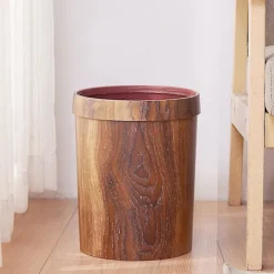 DMstore Soptunnor-Retro Träimitationssopbehållare för Hem, Vardagsrum, Kök