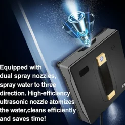 SupplySwap Fönsterrengöring-Robot Fönsterputsare, Dubbel Vattenspray, Smart Minne, Ja Yes