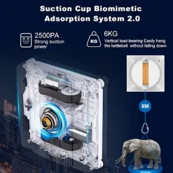 LIECTROUX Fönsterrengöring-Robot Fönsterskrapa - - YW710 - Dubbel Spraying - Röstassistent - Hastighet 3,5 minm