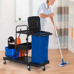 Rootz Living Städmaskiner-Rootz rengöringsvagn - svart, blå, orange - metall, PP, tyg - 43