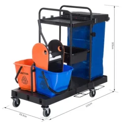 Rootz Living Städmaskiner-Rootz rengöringsvagn - svart, blå, orange - metall, PP, tyg - 43