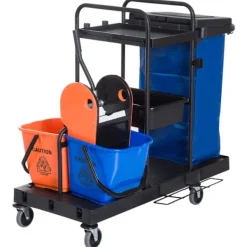 Rootz Living Städmaskiner-Rootz rengöringsvagn - svart, blå, orange - metall, PP, tyg - 43