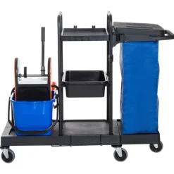 Rootz Living Städmaskiner-Rootz rengöringsvagn - svart, blå, orange - metall, PP, tyg - 43