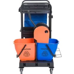 Rootz Living Städmaskiner-Rootz rengöringsvagn - svart, blå, orange - metall, PP, tyg - 43