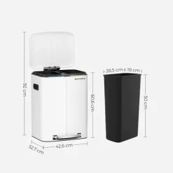 Rootz Living Soptunnor-Rootz soptunna - soptunna - soptunna - soptunna - återvinningskärl - utomhus soptunna - inomhus soptunna - kök soptunna - kontorssoptunna - vit - 44,5 | Fyndiq