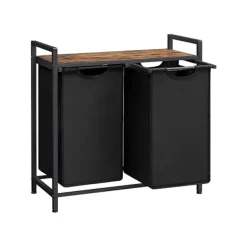 Rootz Living Tvättillbehör-Rootz Tvättkorg - Kompakt tvättkorg - Bärbar tvättkorg - Snygg tvättkorg - Tvättkorg med utdragbara tvättpåsar - Tvättkorg - Vintage Brun-Svart - 73 x | Fyndiq