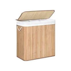 Rootz Living Tvättillbehör-Rootz Tvättkorg - Kompakt tvättkorg - Bärbar tvättkorg - Snygg tvättkorg - Korg - Tvättkorg - Naturlig - 60 x 40 x 61,5 cm