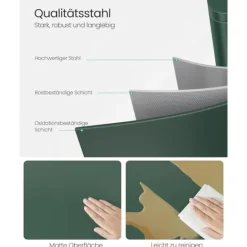 Rootz Living Soptunnor-Rootz vintage grön stålsoptunna - soptunna - sopkorg - stål- och plastkonstruktion - 43,2 cm x 37,1 cm x 63,2 cm