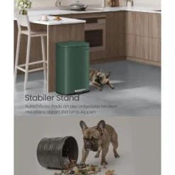 Rootz Living Soptunnor-Rootz vintage grön stålsoptunna - soptunna - sopkorg - stål- och plastkonstruktion - 43,2 cm x 37,1 cm x 63,2 cm