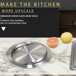 BRONZE Soptunnor-Rostfritt Stål Bänkskiva Soptunna Lock - Infällt Inbyggt Flikskydd [BR]