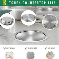 BRONZE Soptunnor-Rostfritt Stål Bänkskiva Soptunna Lock - Infällt Inbyggt Flikskydd [BR]