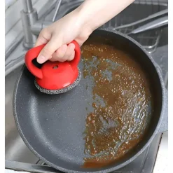 Rengöringsmedel-Rostfritt stål rengöringsborste med silikonhandtag